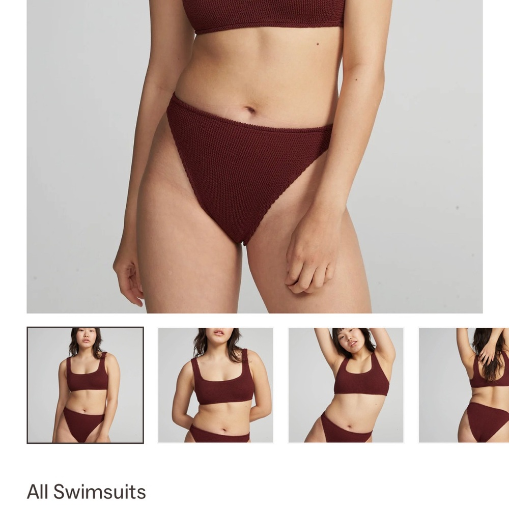 YouSwim Extra Stretchy Ribbed Deep Red/Brown Bikini